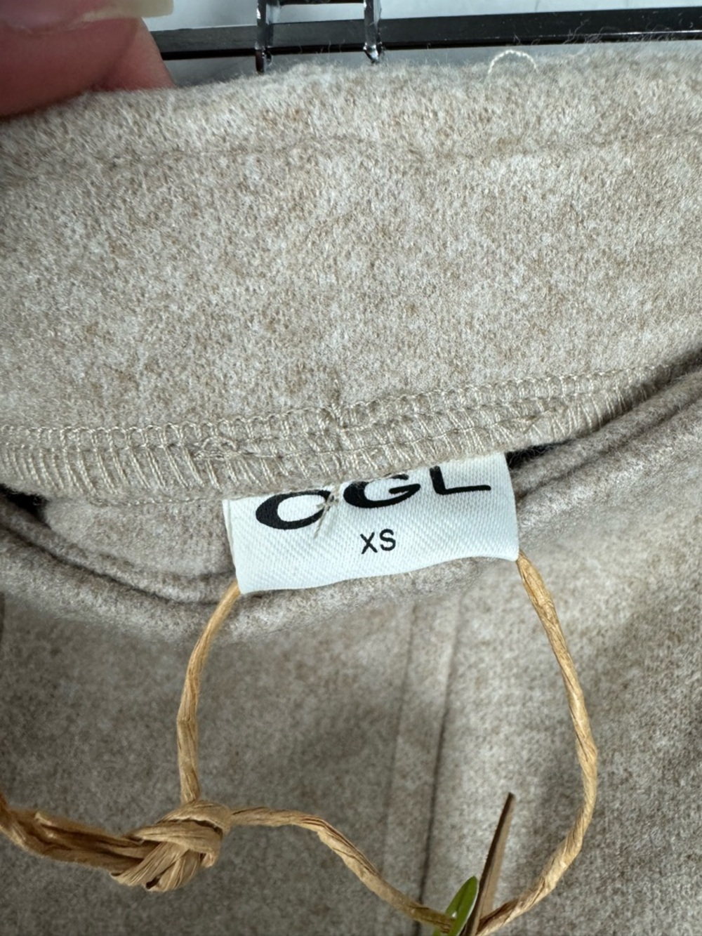 OGL Heather Oatmeal Beige Tan Flare Hem Mini Skirt - Picture 2 of 9